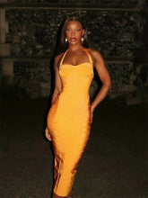 Yellow Bandage Midi Dress